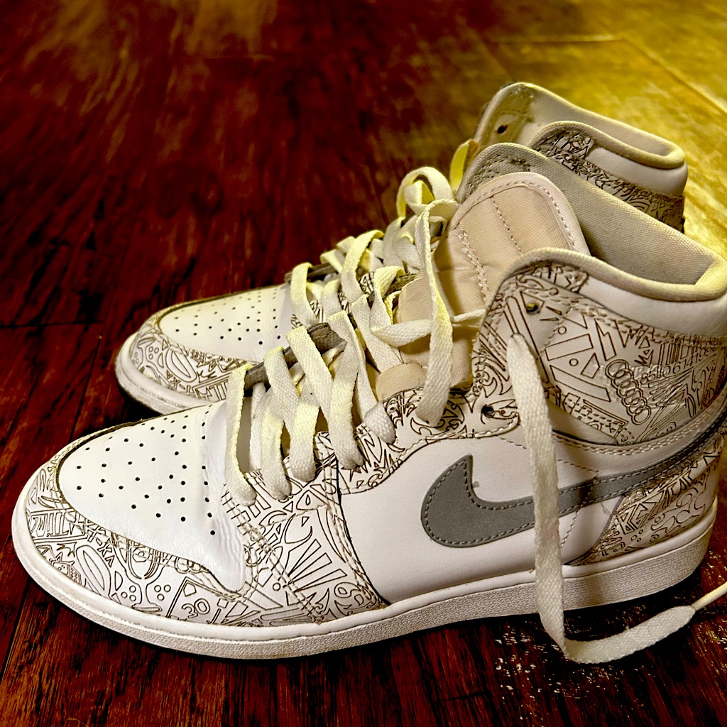 Air Jordan One Laser Size 7y 7/10 Condition Box Is Damaged But Still Intact
